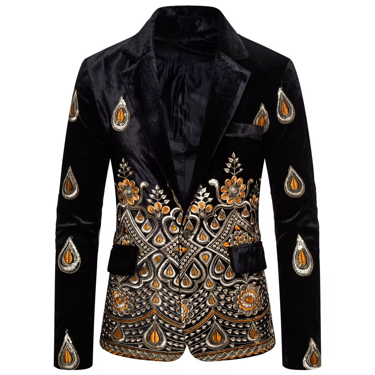 Luxury Velvet Floral Embroidery Suits