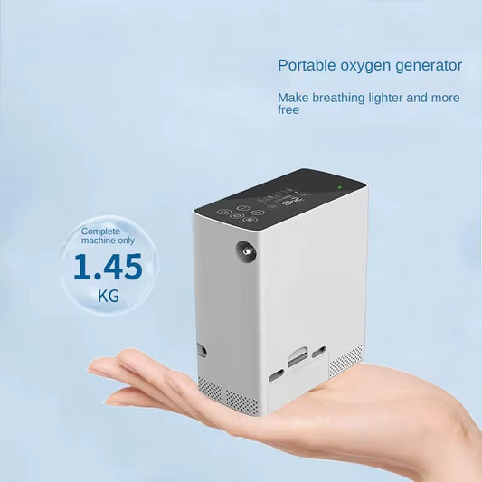 PS6L Portable 1-6L Adjustable Continuous Flow Oxygen Concentrator with 2-Hour Battery for Home, Travel, and Medical Use
