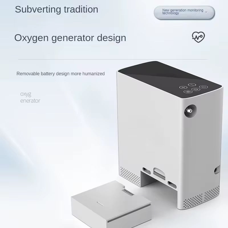 PS6L Portable 1-6L Adjustable Continuous Flow Oxygen Concentrator with 2-Hour Battery for Home, Travel, and Medical Use